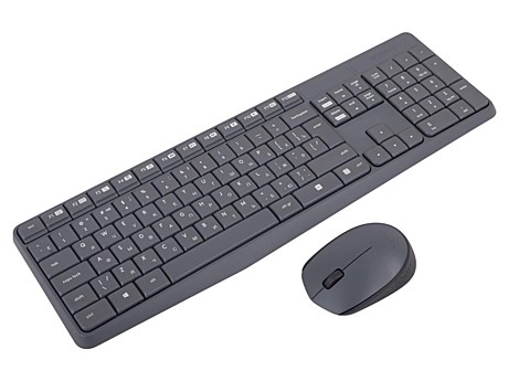 Logitech Клавиатура + мышь MK235 GREY USB