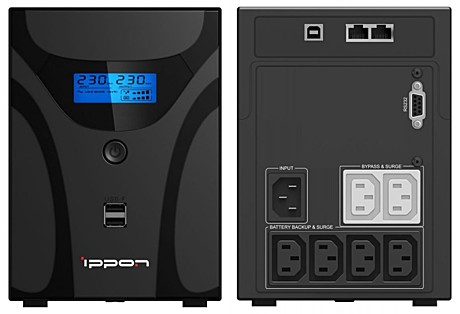 ИБП Ippon Smart Power Pro II 1200 720 Вт 1200 ВА чёрный