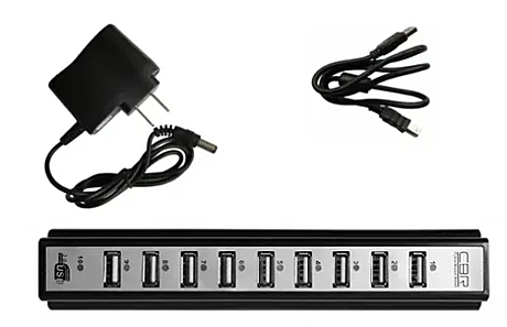 USB-концентратор CBR CH-310, 10 портов, USB 2.0/220В black