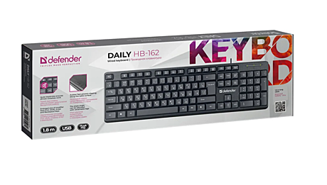 Клавиатура Daily HB-162 RU,черный,104 кнопки +FN, 1.8м