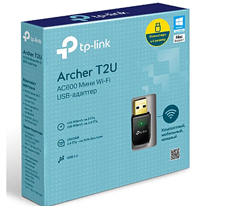 Сетевой адаптер wifi TP-Link Archer T2U AC600usb 2.0